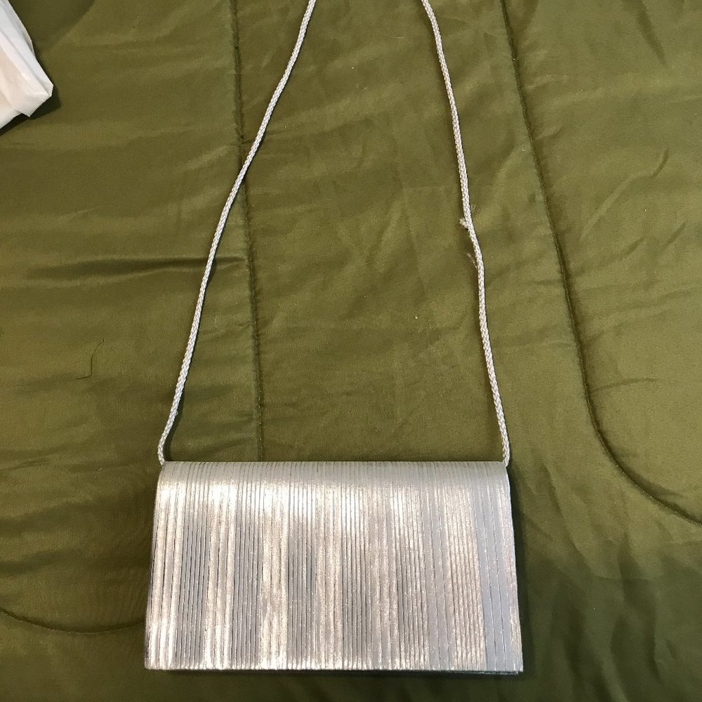 La Regale Silver Clutch Handbag